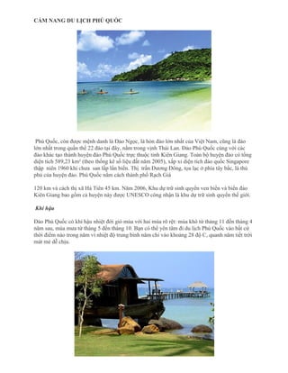Lịch trình du lịch Phú Quốc Hướng dẫn thực hiện và những lưu ý cần biết